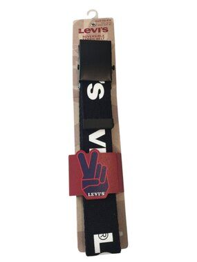 LEVI'S Cut-To Fit Reversible Fabric Belt Fits Up to Waist Size 42 Black White 20